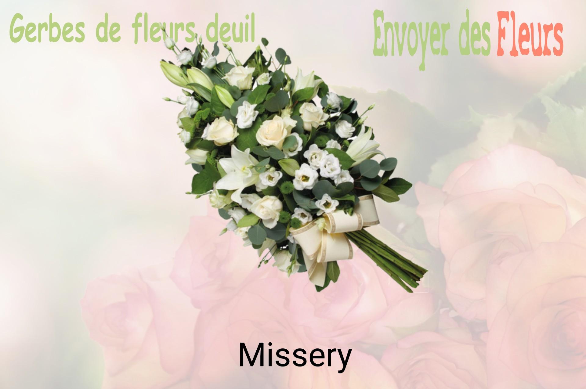 Gerbe de fleurs de deuil livrée à Missery